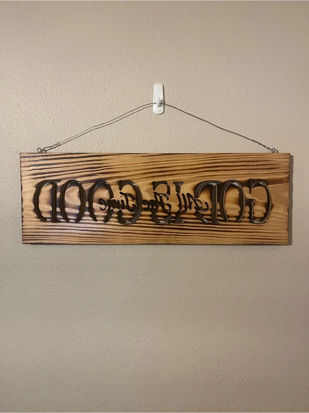 Wooden 'God Is Good All The Time' Cutout Wall Sign - Brown
